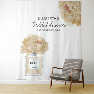 Peony Perfume Floral Bridal Shower Photo Backdrop Tapestry