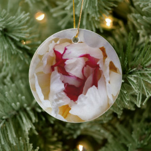 Peony petals ceramic tree decoration