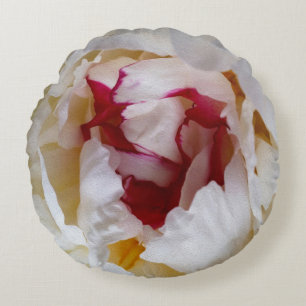 Peony petals round cushion