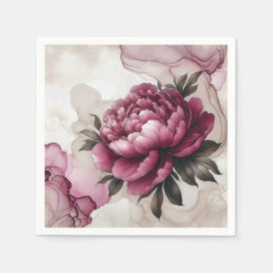 Peony Pink Abstract Napkin
