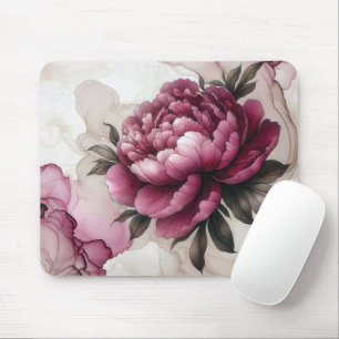 Peony Pink Alcohol Ink Mouse Mat
