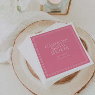 Peony Pink Classic Bridal Shower Napkin