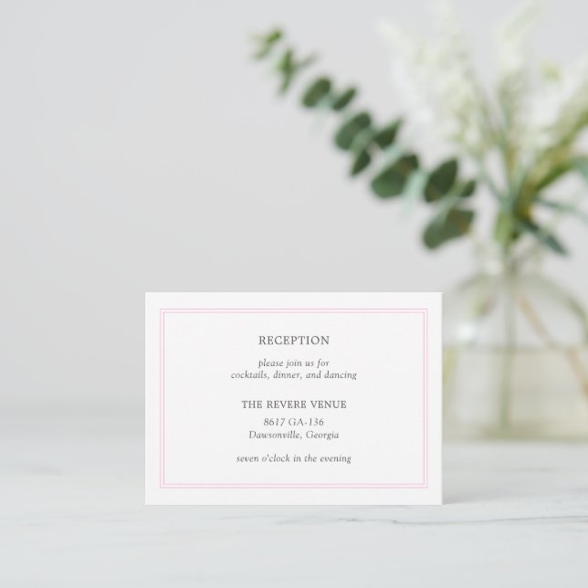 Peony Pink Modern Wedding Enclosure Card (Standing Front)