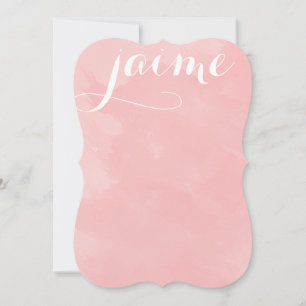 Peony Pink Watercolor Flat Card Stationery
