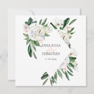 *~* Peony QR RSVP AR15 Flowers Frame Wedding Invitation