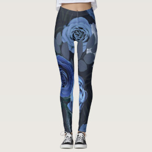 Peony Roses: Dark Floral Vintage. Leggings