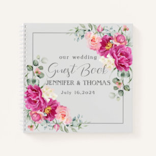 Peony & Roses Eucalyptus Greenery Guest Book