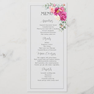 Peony & Roses Eucalyptus Greenery Menu