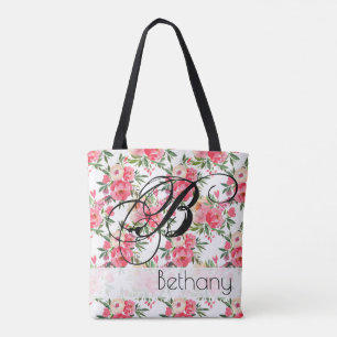 Peony Roses Floral Tote Bag