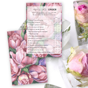 Peony roses - Over or under bridal shower game