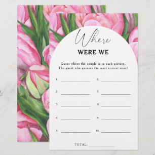 Peony roses - Where were we bridal shower game
