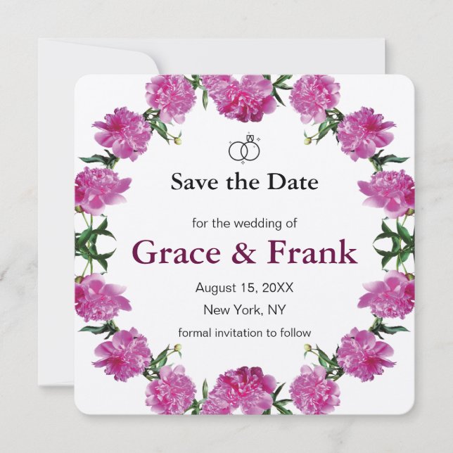 Peony. Save The Date (Front)