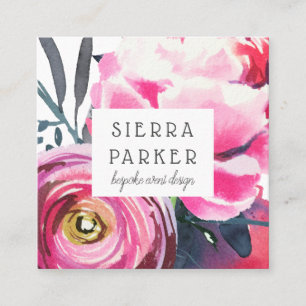 Peony Watercolor  Business Card