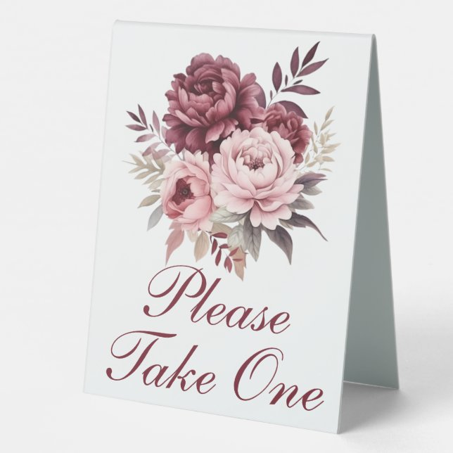 Peony Watercolor Floral Wedding Favours (Back)