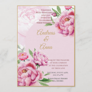 Peony Wedding Invitation