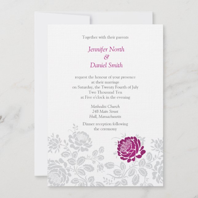 Peony Wedding Invitations (Front)