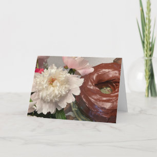Peony with Chocolate Cake Card