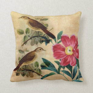 Peony with Nightingales Cushion