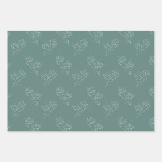 Peony Wrapping Paper Sheet (Front 3)