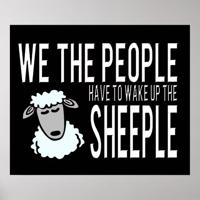 People and Sheeple - Political Humour Poster (Front)