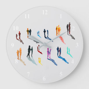 People art watercolor fine art large clock