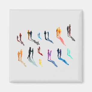 People art watercolor fine art magnet