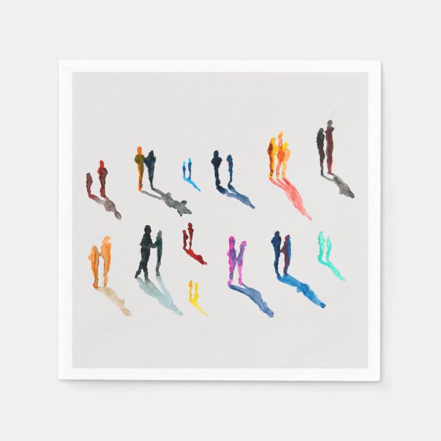 People art watercolor fine art napkin (Front)