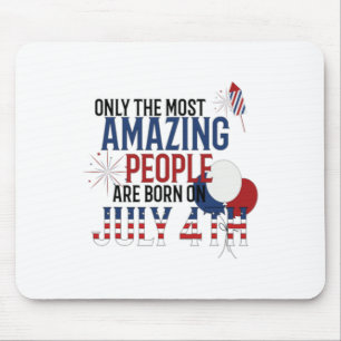 People Born On July 4th Birthday Independence Day  Mouse Mat