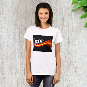 People Dancing Silhouettes Womens T-Shirt