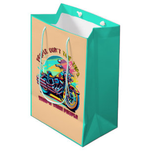 People Don't Take Trips: Vintage Retro Style Bike  Medium Gift Bag