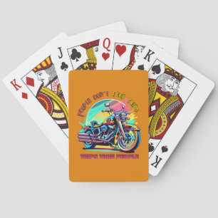 People Don't Take Trips: Vintage Retro Style Bike  Playing Cards