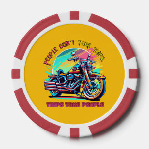 People Don't Take Trips: Vintage Retro Style Bike  Poker Chips