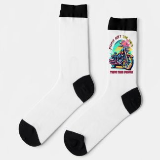 People Don't Take Trips: Vintage Retro Style Bike Socks