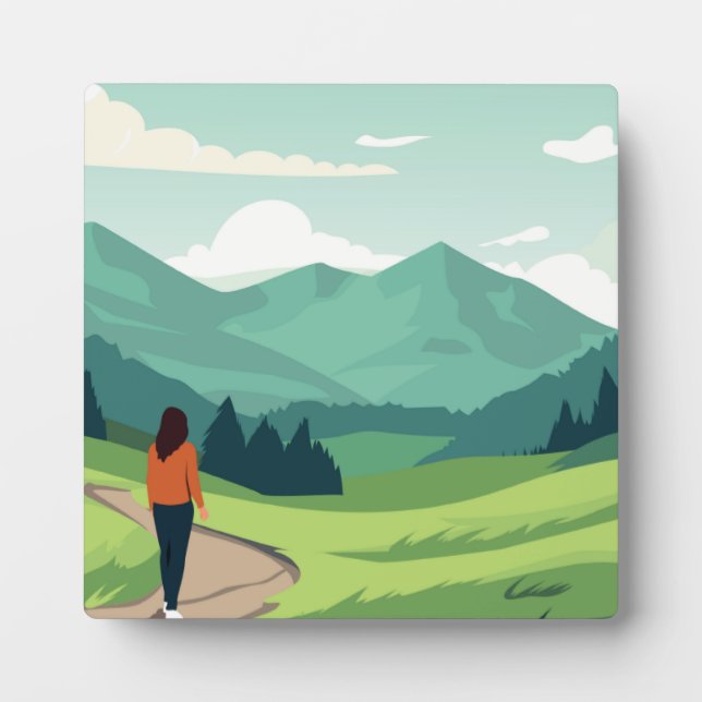 People enjoying landscape plaque (Front)