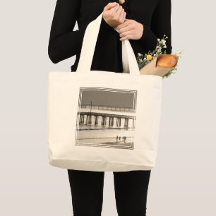People Enoying Avila Beach Large Tote Bag