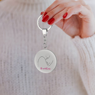 People faces lines keychain