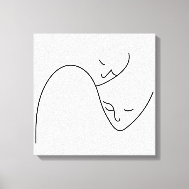 People Faces Lines Support Partner Canvas Print (Front)