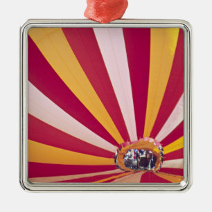 People filling a hot air balloon, Fort Collins, Metal Tree Decoration