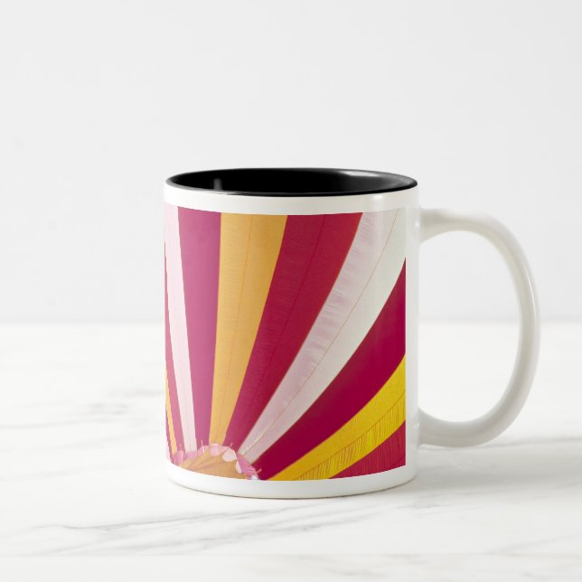 People filling a hot air balloon, Fort Collins, Two-Tone Coffee Mug (Right)