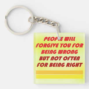 People forgive sorry concern poem words logo key ring