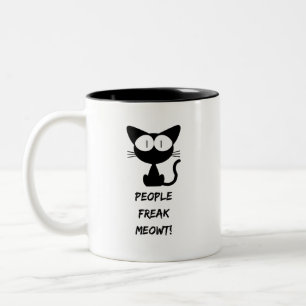 people freak meowt Two-Tone coffee mug