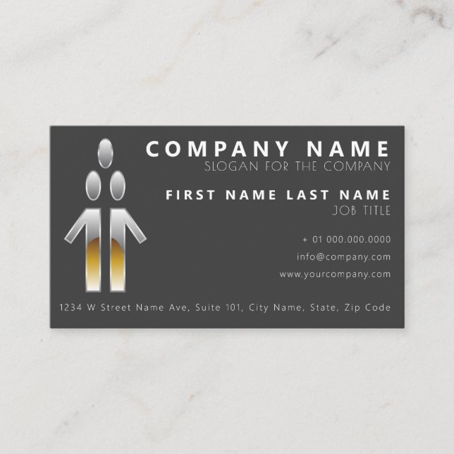 People, Human Resources Business Card (Front)