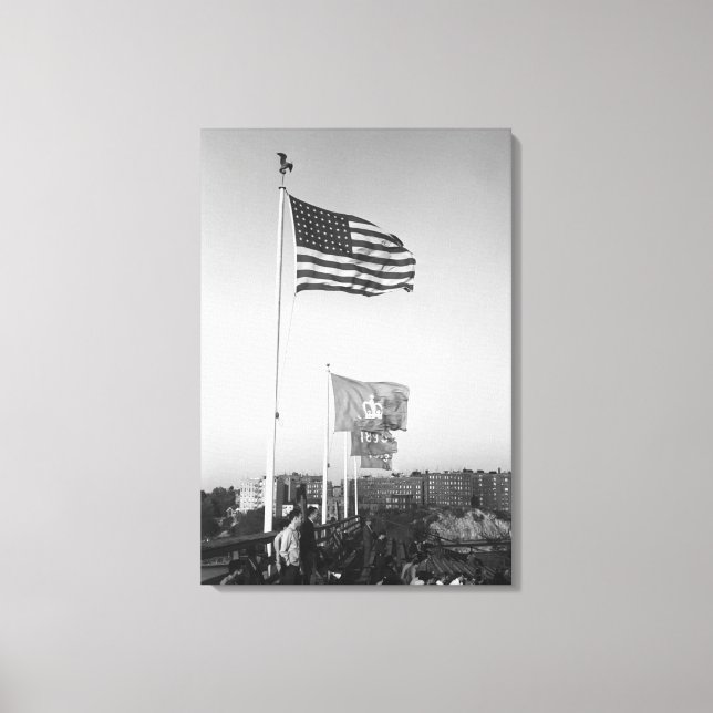 People in Bleachers Canvas Print (Front)
