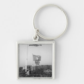 People in Bleachers Key Ring