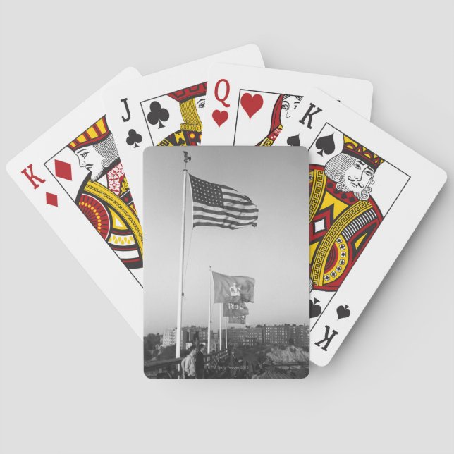 People in Bleachers Playing Cards (Back)