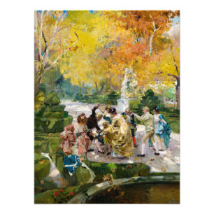 People in Frock Coats Playing in a Garden Photo Print