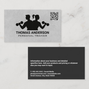 People Lifting QR Code Business Card