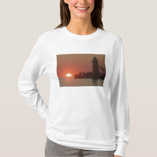 People lighthouse sunset silhouette at South T-Shirt