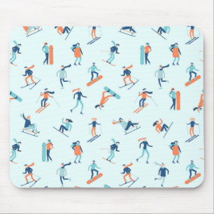 People Moving in the Winter Pattern Mouse Mat