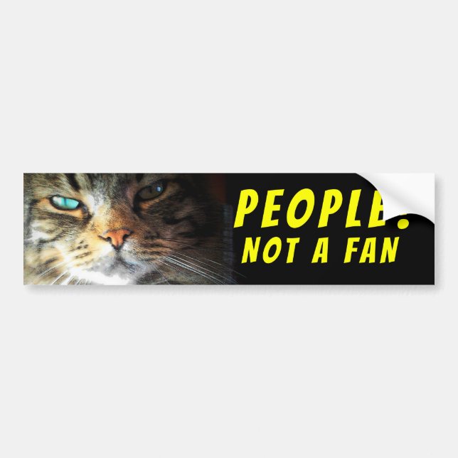 People? Not A Fan Cat Meme Bumper Sticker (Front)